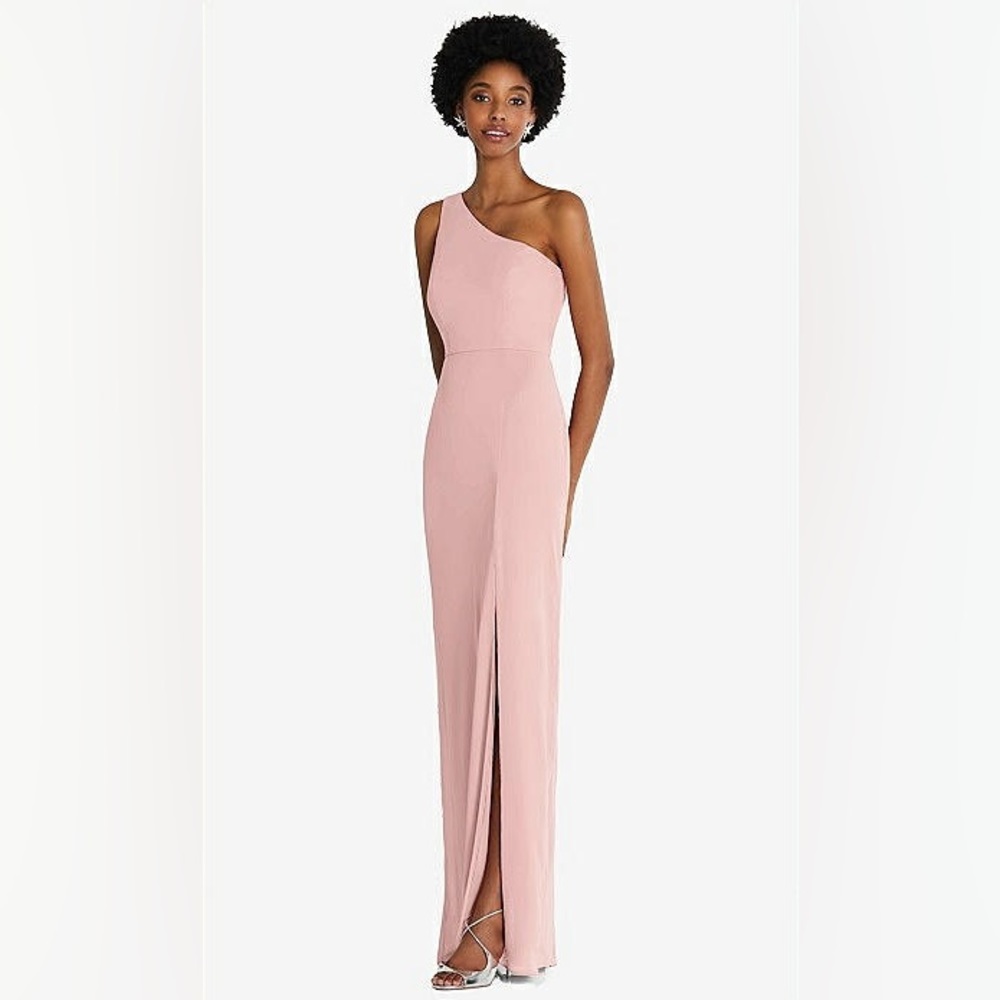 Bridesmaids Dress ONE-SHOULDER CHIFFON TRUMPET GOWN IN ROSE